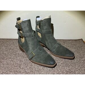 Michael Kors Ridley Booties Green Suede New 8.5 PV19J Shoes Women